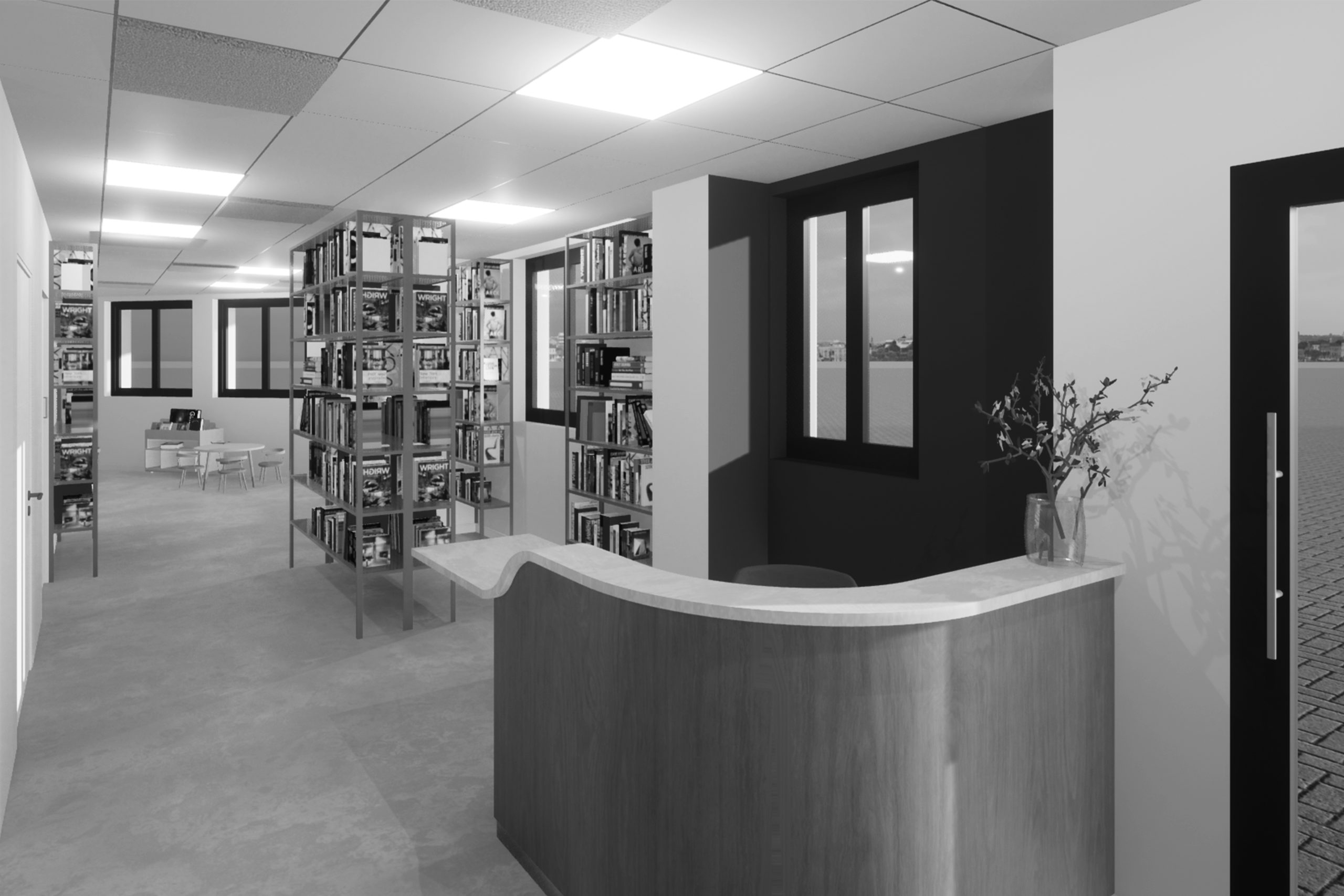 hall entrée bibliothèque